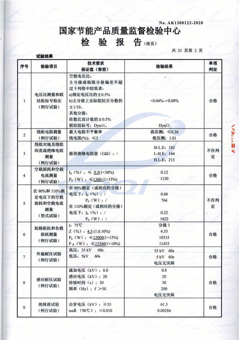 高低压试验报告-S11-1250乌审乌审乌审油浸式变压器-2.jpg